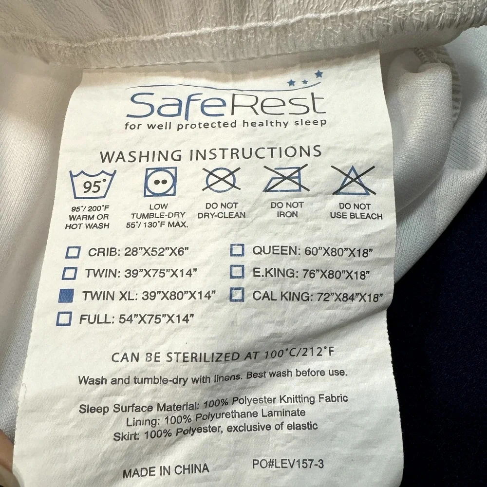 Safe Rest Mattress Cover Fits Twin XL for 14